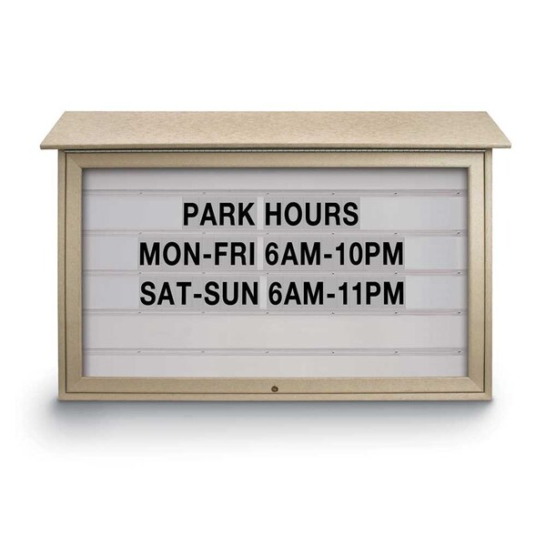 United Visual Products Indoor Enclosed Combo Board, 72"x36", Bronze Frame/Green & Buff UVCB7236BZ-GREEN-BUFF - main